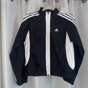 Black and white adidas track zip-up